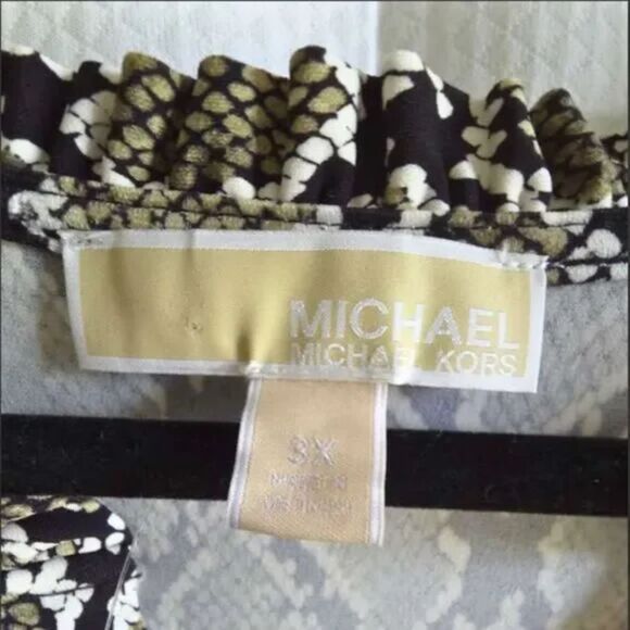 NWT Michael Kors 3X Plus Size Olive Green Snake Print Midi Stretch Dress - Picture 8 of 11